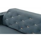 Divani Casa Chesterfield - Blue Velvet Right Facing Sectional Sofa