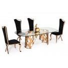 Modrest Javier Modern Glass & Rosegold Dining Table