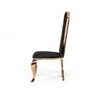 Modrest Bonnie Transitional Black Velvet & Rosegold Dining Chair (Set of 2)