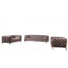 Divani Casa Sheila Modern Silver Fabric Sofa Set