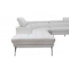 Divani Casa Graphite - Modern White Leather Left Facing Sectional Sofa