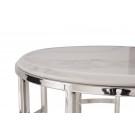 Modrest Silvan Modern Marble & Stainless Steel End Table