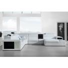 Divani Casa Polaris - Contemporary White Bonded Leather U Shaped Sectional Sofa with Lights