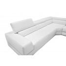 Divani Casa Pella - Modern White Italian Leather U Shaped Sectional Sofa