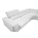 Divani Casa Pella - Modern White Italian Leather U Shaped Sectional Sofa