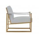 Modrest Larson Modern White Leatherette & Gold Accent Chair