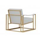 Modrest Larson Modern White Leatherette & Gold Accent Chair