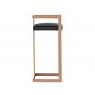 Modrest Halifax Modern Black Velvet & Rosegold Bar Stool