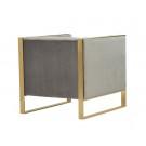 Divani Casa Carlos Modern Grey Velvet & Gold Accent Chair