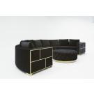 Divani Casa - Ritner Modern Black Velvet Curved Sectional Sofa