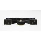 Divani Casa - Ritner Modern Black Velvet Curved Sectional Sofa image