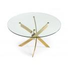 Modrest Pyrite - Modern Round Glass Dining Table