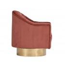 Divani Casa Parson Modern Copper Velvet Swivel Armchair