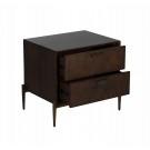 Modrest Shane - Modern Acacia & Brass Nightstand