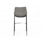 Modrest Jane - Modern Grey Eco-Leather Bar Stool (Set of 2)