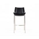 Modrest Dave - Modern Black Eco-Leather Bar Stool (Set of 2) image