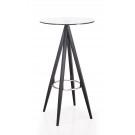 Modrest Dallas - Clear Glass and Black Metal Bar Table