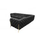 Divani Casa Sheila - Modern Black Velvet Sectional Sofa