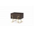 Modrest Moontide Modern Smoked Ash & Gold Nightstand