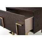 Modrest Moontide Modern Smoked Ash & Gold Nightstand