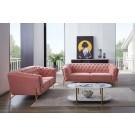 Divani Casa Aiken - Modern Salmon Velvet Loveseat image