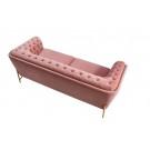 Divani Casa Aiken - Modern Salmon Velvet Loveseat