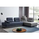 Divani Casa Glendale - Modern Blue + Grey Fabric Modular Sectional Sofa image