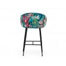 Modrest Roxann - Contemporary Floral Velvet Bar Stool