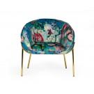 Modrest Falco - Contemporary Floral Velvet and Gold Accent Chair image