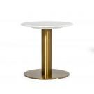 Modrest Fairway - Glam White Marble and Brushed Gold End Table