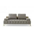 Divani Casa Ladera - Glam Grey and Gold Fabric Loveseat image