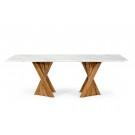 Modrest Cadence - Modern Walnut & Marble Dining Table image