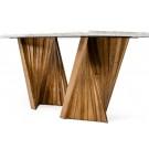 Modrest Cadence - Modern Walnut & Marble Dining Table