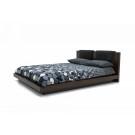 Nova Domus Fantasia - Walnut/Dark Grey Bed and Two Nightstands