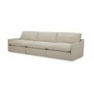 Divani Casa Fedora - Modern White Fabric Sectional Sofa + Ottoman