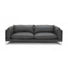 Divani Casa Harvest - Modern Grey Full Leather Sofa image