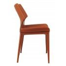 Modrest Helwig - Contemporary Cognac Eco-Leather Dining Chair  (Set of 2)