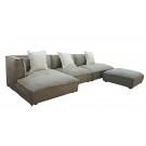 Divani Casa Dania - Modern Beige Fabric Sectional and Ottoman