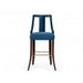 Modrest Kimball - Glam Blue Velvet Bar Stool image