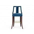 Modrest Kimball - Glam Blue Velvet Bar Stool image