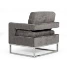 Modrest Edna - Modern Dark Grey Fabric Accent Chair