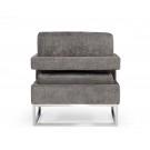 Modrest Edna - Modern Dark Grey Fabric Accent Chair