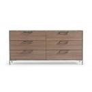 Nova Domus Boston - Modern Brown Oak & Brushed Stainless Steel Dresser