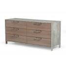 Nova Domus Boston - Modern Brown Oak & Brushed Stainless Steel Dresser