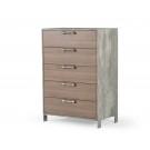 Nova Domus Boston - Modern Brown Oak & Brushed Stainless Steel Chest