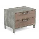 Nova Domus Boston - Modern Brown Oak & Brushed Stainless Steel Nightstand image