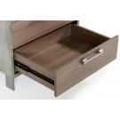 Nova Domus Boston - Modern Brown Oak & Brushed Stainless Steel Nightstand