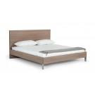 Nova Domus Boston - Modern Brown Oak & Brushed Stainless Steel Bed