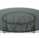 Modrest Filbert - Modern Smoked Glass & Champagne Gold Dining Table