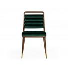 Modrest Biscay - Modern Dark Green & Walnut Steel Dining Chair image